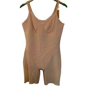 Shapellx Shapewear Bodysuit Women XXL Beige Tummy Control Faja Mid-Thigh
